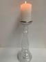 Candlestick glass transparent hg 31 cm for standard candle ø70mm