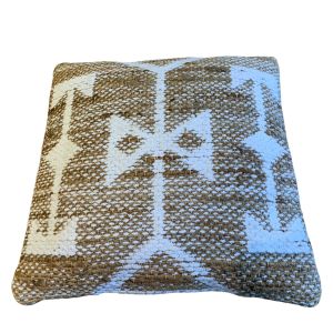 Cushion jute white chenille woven 50x50cm