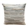 Cushion natural hair on hide recycled design ivory silver 45x45cm