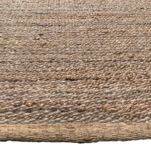 Monster vloerkleed wol handgeweven zand beige jute 24x24cm