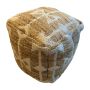 Pouf jute white chenille 40x40xh40cm