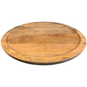 Presentation plate/plateau handmade mango wood ø 60,5 hg 3 cm