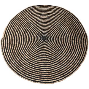 Rug jute natural black ø150cm concentric