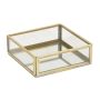 Tray mirrorglass brass shade square shape 11x11x3cm